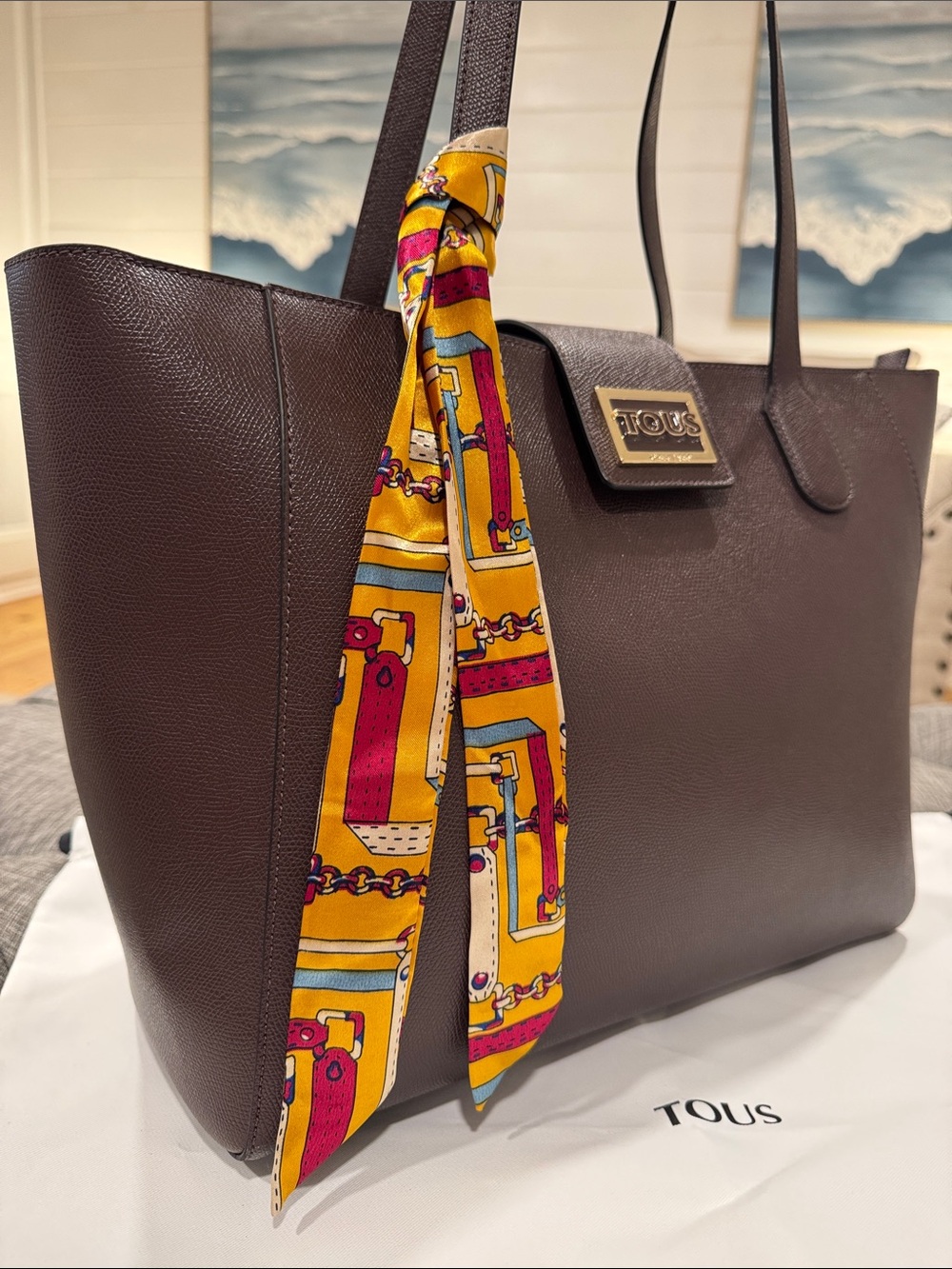 TOUS Bag Funny Tote Large Brown Bag Sold Out Online NWOT - Picture 3 of 17
